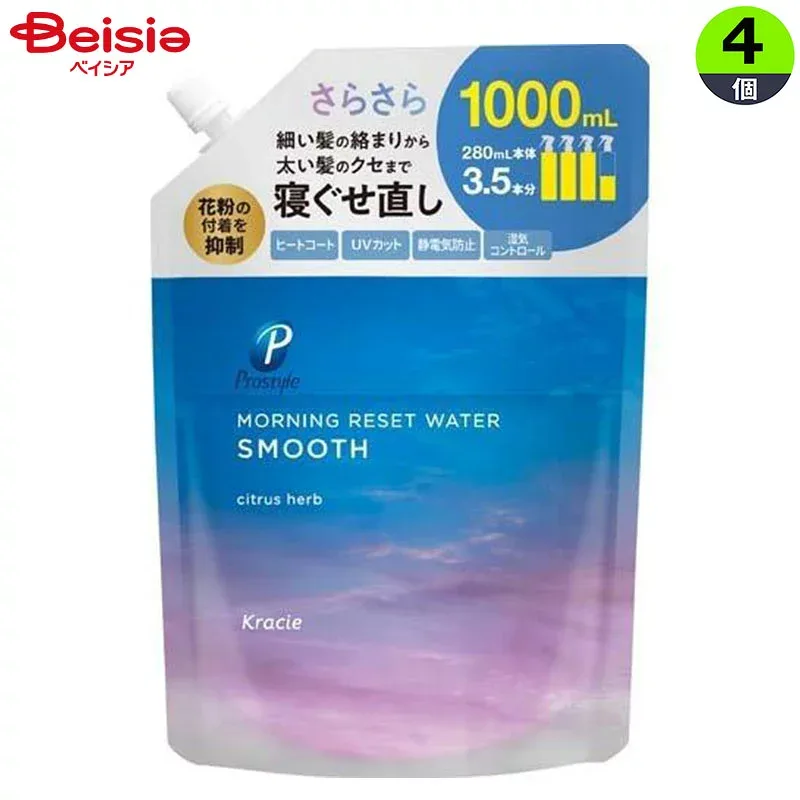 クラシエ プロスタイル モーニングリセットウォーター シトラスハーブの香り 詰替用 1000ml×4個 寝ぐせ直し ウォーター ヘアミスト 寝ぐせ対策 寝癖直し 髪の毛直し 髪が直る 寝癖 直る 寝ぐせ直しグッズ 寝ぐせ直しスプレー ヘアウォーター ヘアケア