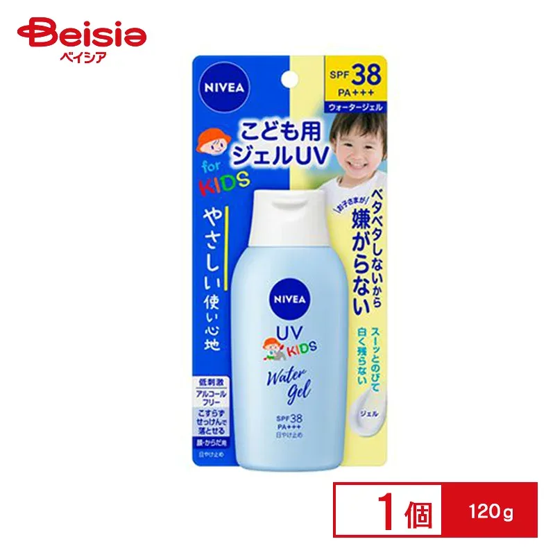 花王 ニベアUV ウォータージェルこども用 SPF38 120g | ニベア UV ウォータージェル こども用 SPF38 日焼け止め 子供用日焼け止め キッズ日焼け止め 紫外線対策 敏感肌 低刺激