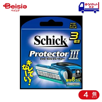 シック プロテクタースリー 替刃 8個入 4個 | カミソリ 替刃 プロテクタースリー 3枚刃 髭剃り ひげそり 男性 消耗品 まとめ買い