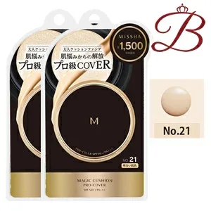ミシャ M クッション ファンデーション (プロカバー) No.21 明るい肌色 15g×2個セット