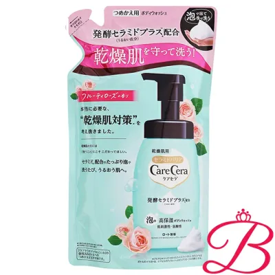 ロート製薬 ケアセラ 泡の高保湿ボディウォッシュ フルーティローズの香り 385mL 詰替え用
