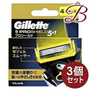 【×3個】ジレット プロシールド 替刃 4個入
