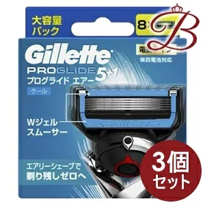 【×3個】ジレット プログライド エアー 電動タイプ カミソリ 替刃8個入