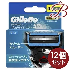 【×12個】ジレット プログライド エアー 電動タイプ カミソリ 替刃4個入