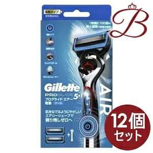 【×12個】ジレット プログライド エアー 電動タイプ カミソリ 本体+替刃2個付