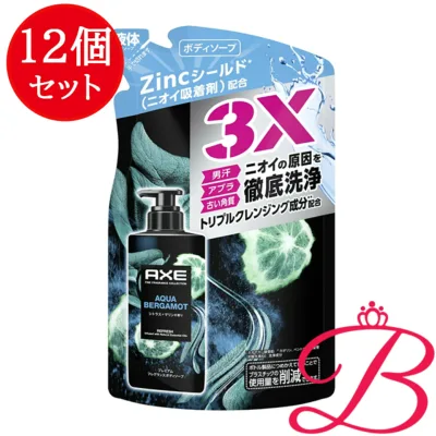 【12個】ユニリーバ アックス プレミアムフレグランス ボディソープ アクアベルガモット 詰替 男性用 350g