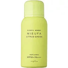 ナプラ ミーファフレグランスUVスプレー シトラスグリーン 80g HAIR & SKIN SPF50+ PA++++ 髪にもお肌にも 全身用 アロマティック・シトラスの香り