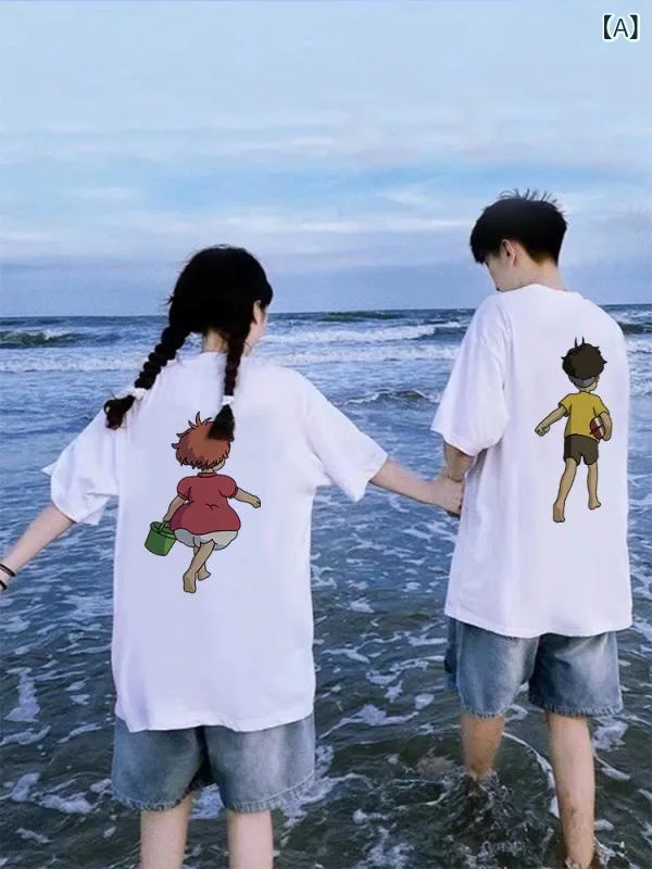 Tシャツ メンズ レディース ペア 半袖 夏用 高級感 コットン 混紡 軽量 通気性 吸湿速乾 快適 カジュアル 日常使い デート コーデ トップス