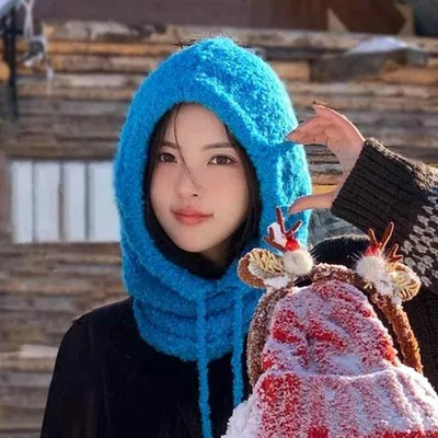 ニット帽 女性用 秋冬 バラクラバ 保温性 韓国 顔映り ニット素材 防寒 フェイスカバー ビーニー風 暖か 編み込み 普段使い アウトドア