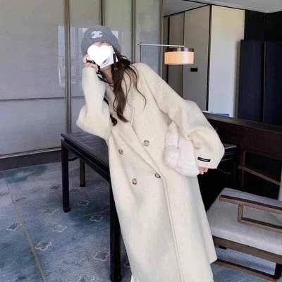 コート レディース 秋冬 ゆったり ロング丈 オートミールカラー 羊毛 混紡 アウター ファッション 軽量 暖か 通勤 普段使い