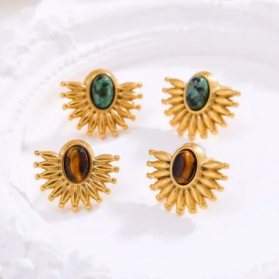 Earrings for women, turquoise, French, retro, swinging accessories, earrings, stainless steel, gold, high-looking, luxurious, delicate, simple, elegant, casual, daily use, adult, elegant, office, party, anniversary, present, gift, jewelry, present