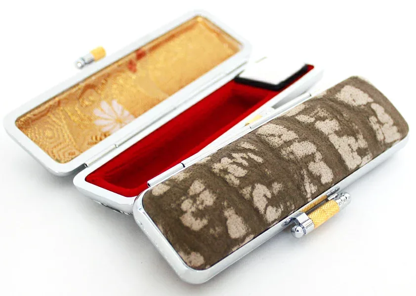 【100円クーポン中】実印 印鑑ケース おしゃれ 朱肉付き 15mm 13.5ミリ〜15ミリ用 カモシカ革 ケース 茶色 大人 男性 女性 ハンコ 入れ ケース