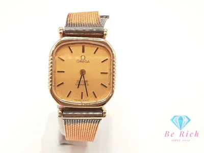 オメガ OMEGA デ ヴィル 591.0091 レディース 腕時計 スクエア ゴールド シルバー SS GP ブレス アナログ クォーツ QZ ウォッチ プッシュ リューズ 竜頭 DE VILLE デビル アンティーク ヴィンテージ 【中古】【送料無料】 bt3383