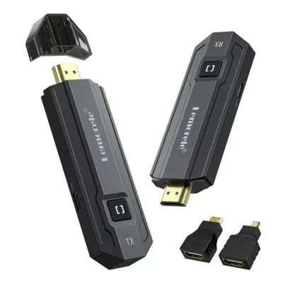 ワイヤレス hdmi 送受信機セット 小型 ムセン 8台送信機増設可能 5Ghz デイアルバン/WIFI&設定不要/50M/1080P/66ms超低遅延無線/ABS 収納に便利 Lemorele hdmi 無線化 拡張モード 映像音声同期出力