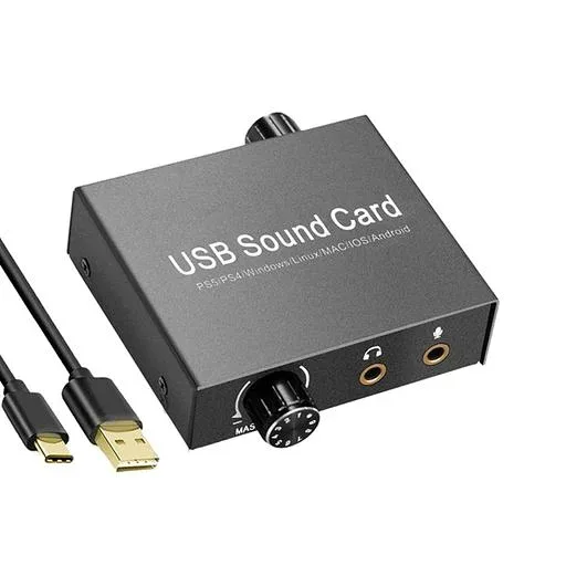 H.May 2.0 USB のサウンド カード、3.5mm 港、USB の運転者自由な可聴周波音 PS5、コンピュータ、パッド、Smartphone、等と互換性がある外的な一定の上箱コンピュータ外的なコンバーター