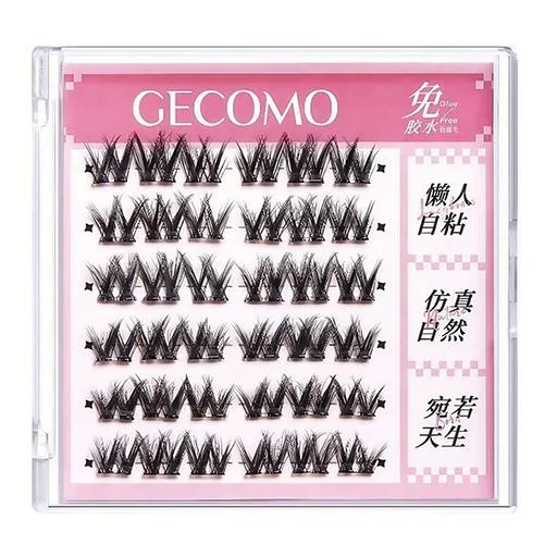 GECOMO下つけまつげ 部分つけまつげ すぐピタまつ毛 ナチュラルつけまつ毛 のり不要 下まつげ つけま つけまつげ のり付き #G6007