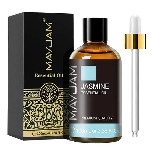 MAYJAM エッセンシャルオイル ジャスミン 100ml アロマオイル 精油 天然100% アロマ ディフューザー/加湿器用 芳香用 プレゼント