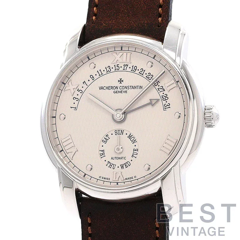 【OH済】 ヴァシュロンコンスタンタン 【VACHERON CONSTANTIN】 パトリモニー 31カウントダウン 47245/000G-8773 メンズ シルバー K18ホワイトゴールド 腕時計 時計 PATRIMONY 31DAY RETROGRADE SILVER K18WG VC【中古】