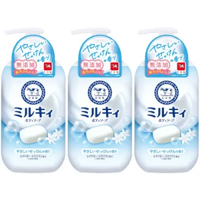 【3個セット】ミルキィボディソープ やさしいせっけんの香り ポンプ付 500ml(4901525011648-3)