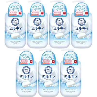 【7個セット】ミルキィボディソープ やさしいせっけんの香り ポンプ付 500ml(4901525011648-7)