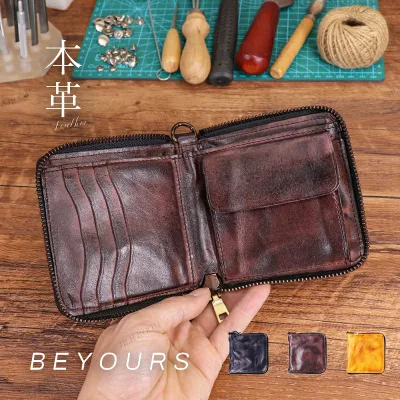 高級皮革 財布 ハンドメイド メンズ レディース レディース ミニ財布 本革 ミニ カードケース カード入れ 大容量 ゴールド ファスナー 紳士用 財布 二つ折り 本革 大容量 収納 メンズ財布 レザー 人気 革 ギフト プレゼント 入学祝い 記念品 母の日 父の日