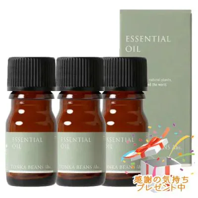 Tree of life 生活の木 エッセンシャルオイル トンカビーンズAbs. 10%希釈 精油 3mL 3個セット プレゼント付 ※外箱折りたたむ場合がございます※