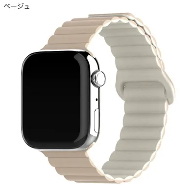 GAACAL|ガーカル APPLE WATCH 1-11/SE1-3 38/40/41/42(10-11)MM 「スリムでスタイリッシュ」マグネット式シリコンバンド ベージュ W00599BJA