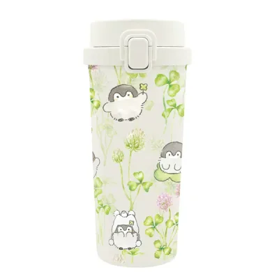 東亜金属|TOA ステンレスワンプッシュタンブラー 480ml コウペンちゃん(シロツメクサ)