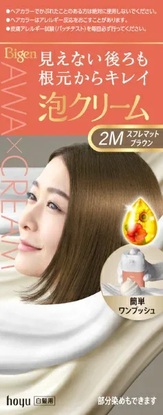 hoyu|ホーユー Bigen(ビゲン)泡クリームカラー(白髪用) 2Mスフレマットブラウン