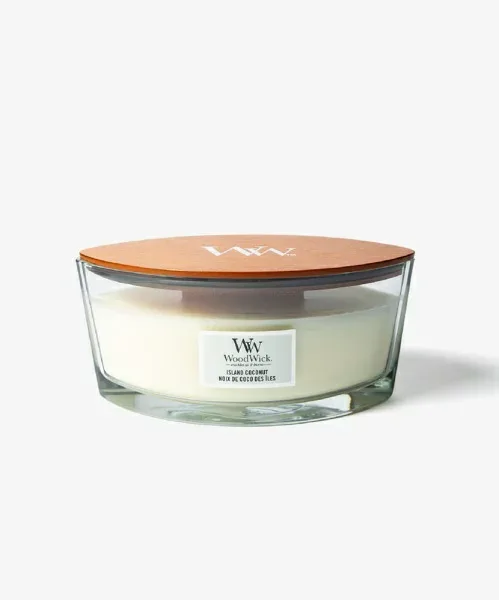 WOODWICK アロマキャンドル アイランドココナッツ Hearth Wick L