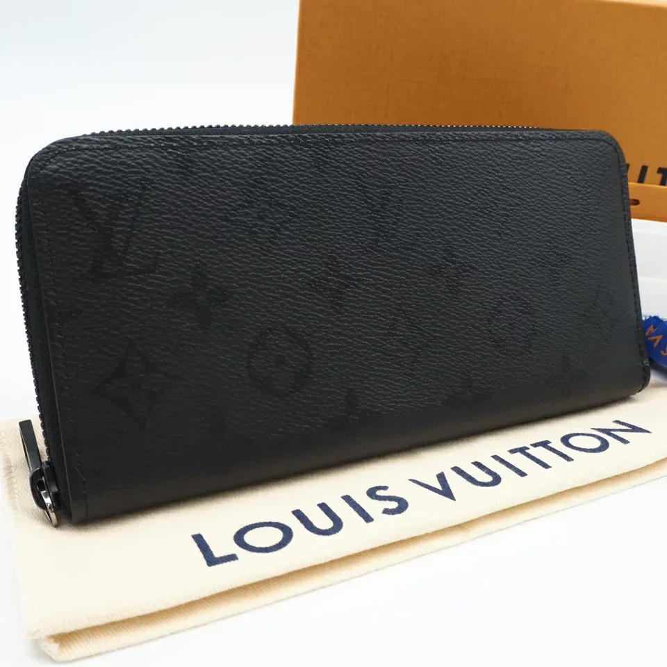 ★3日以内返品可★ 美品 LOUIS VUITTON ルイ・ヴィトン モノグラム ミッドナイト ジッピー ウォレット ホリゾンタル M28048 長財布 ブラック コーティングキャンバス メンズ【中古】