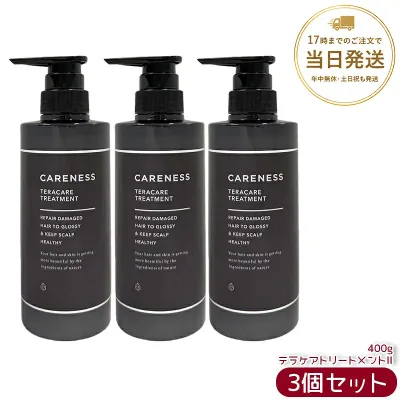 【3個セット】ケアネス テラケアトリートメントII 400g CARENESS 洗い流す ダメージ ヘアケア スカルプ 頭皮ケア スカルプケア 保湿 ノンシリコン コラーゲン洗浄 ヘアミルク サロン専売 美容室専売品 正規品