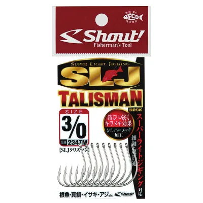 シャウト 234TM SLJタリズマン シルバー 3/0 10本入 釣針 針 はり フック スーパーライトジギング 釣具 釣り つり