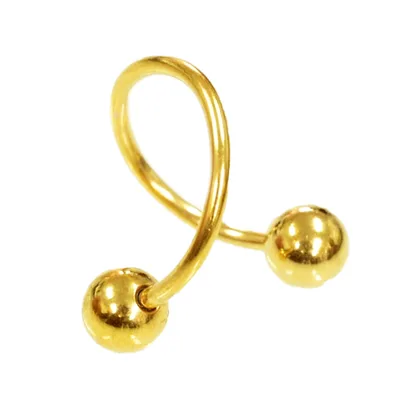 スパイラルバーベル ゴールド サージカルステンレス【16G】へそピアス/軟骨ピアス/ヘリックス/口ピアス・ボディピアス/ボディーピアス/16ゲージ/1.2mm