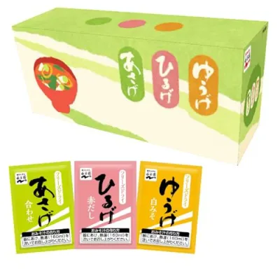Nagatanien 永谷園 あさげ・ひるげ・ゆうげ おみそ汁アソートBOX(粉末タイプ) 30食入