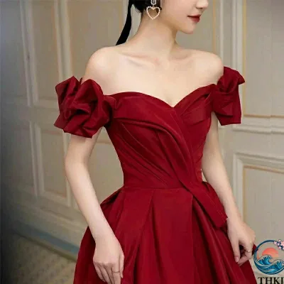 【全品2点で5%OFF】オフショルダー ロングドレス オフショル 結婚式ドレス M XXL 可愛い セクシー サテンドレス 二次会 ワイン赤 XL 無地 Vネック ゲストドレス XXXL イブニングドレス 結婚式 ワインレッド 発表会ドレス S L 二次会ドレス ロング パーティードレス XS