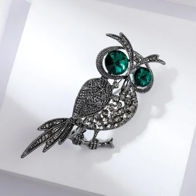 Brooch Unisex Retro Owl Motif Chic Gunmetal Coated Electroplated Alloy Safety Pin Cold Protection Scarf Clip Stole Clip Accessories Decoration