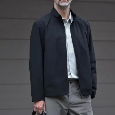 ジャケット メンズ 春秋 立立襟 ブルゾン 長袖 タイト 撥水 防風 ビジネス カジュアル アウター