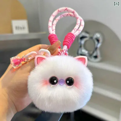 キーホルダー レディース キーリング フェイクファー 猫 ふわふわ バッグチャーム ぬいぐるみ かわいい 鍵 車 通学 バックパック飾り 小物 プレゼント