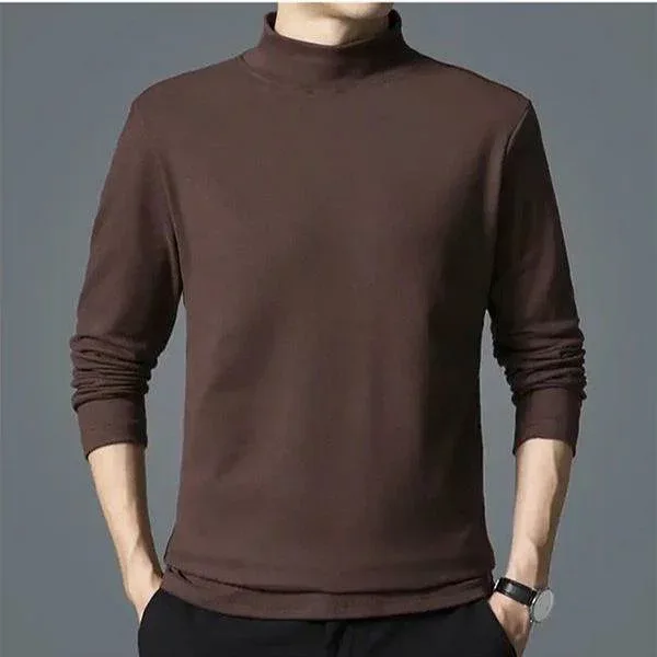 長袖Tシャツ メンズ 保暖 インナー 秋冬 ハイネック 無地 カットソー シンプル 防寒 トップス カジュアル ストレッチ 部屋着 通勤 通学