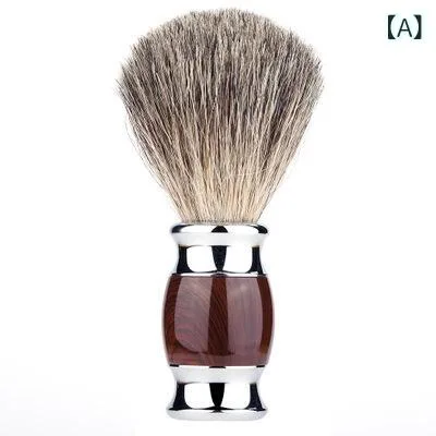 シェービングブラシ メンズ 泡立て 洗顔 ひげ剃り用 柔らかい アナグマ毛風 サロン 理容 業務用 髭剃り用 フォームブラシ スキンケア 男性用