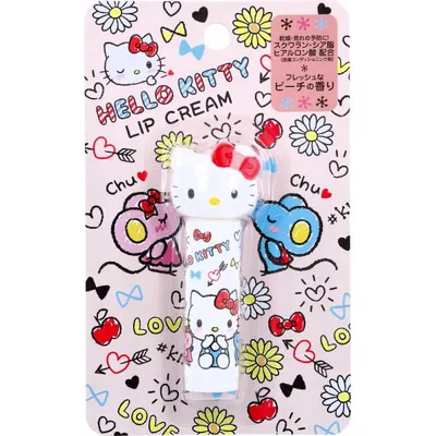 【3個セット】 ハローキティ ダイカットリップクリーム フレッシュなピーチの香り(4g)×3個セット 【正規品】