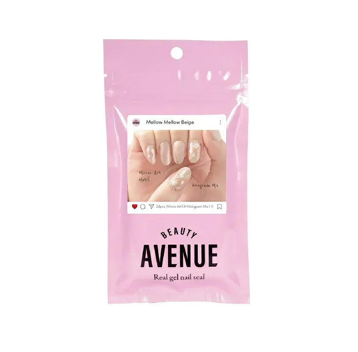 アイエスリンク BEAUTY AVENUE リアルジェルネイルシール メロウメロウベージュ(24枚入)【正規品】