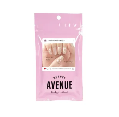 アイエスリンク BEAUTY AVENUE リアルジェルネイルシール メロウメロウベージュ(24枚入)【正規品】