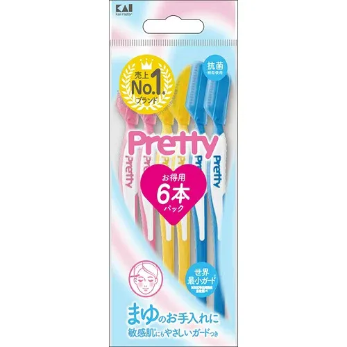 【5個セット】貝印 プリティー アイブロー 女性用カミソリ 6本入×5個セット 【正規品】【k】【ご注文後発送までに1週間前後頂戴する場合がございます】