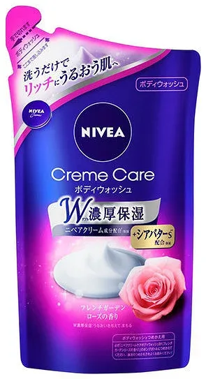 【バス用品】Kao(花王)NIVEA(ニベア)クリームケア ボディウォッシュつめかえ用 360ml フレンチガーデンローズの香り【590】