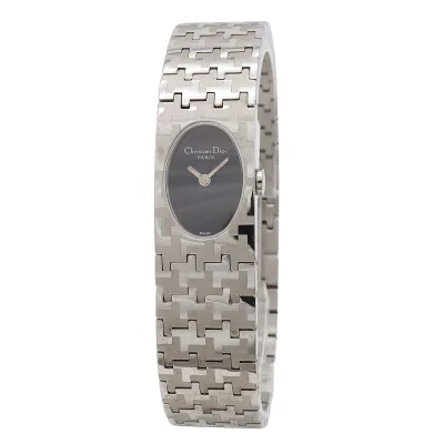 Christian Dior クリスチャン ディオール ミスディオール ブラック文字盤 SS レディース クォーツ 腕時計 D70-100 【中古】