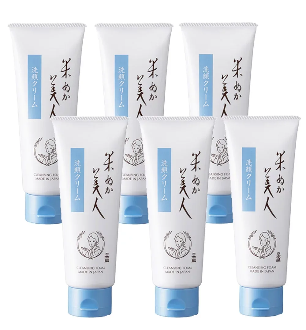 日本盛 米ぬか美人 洗顔クリーム 100g×6【6個セット】 無香料 無着色 洗顔