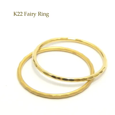 【指輪】K22 fairyRing☆フェアリーリング22金1ミリ幅極細鍛造リング華奢リング細い指輪 ピンキーリング金属アレルギー対策お守りリング