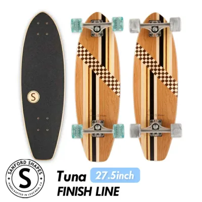【10/12まで!全品5%OFFクーポン配布中】スケボー Sanford Shapes サンフォードシェイプス Tuna Finish Line 27.5インチ クルーザー スケートボード コンプリート ハンドメイド 希少